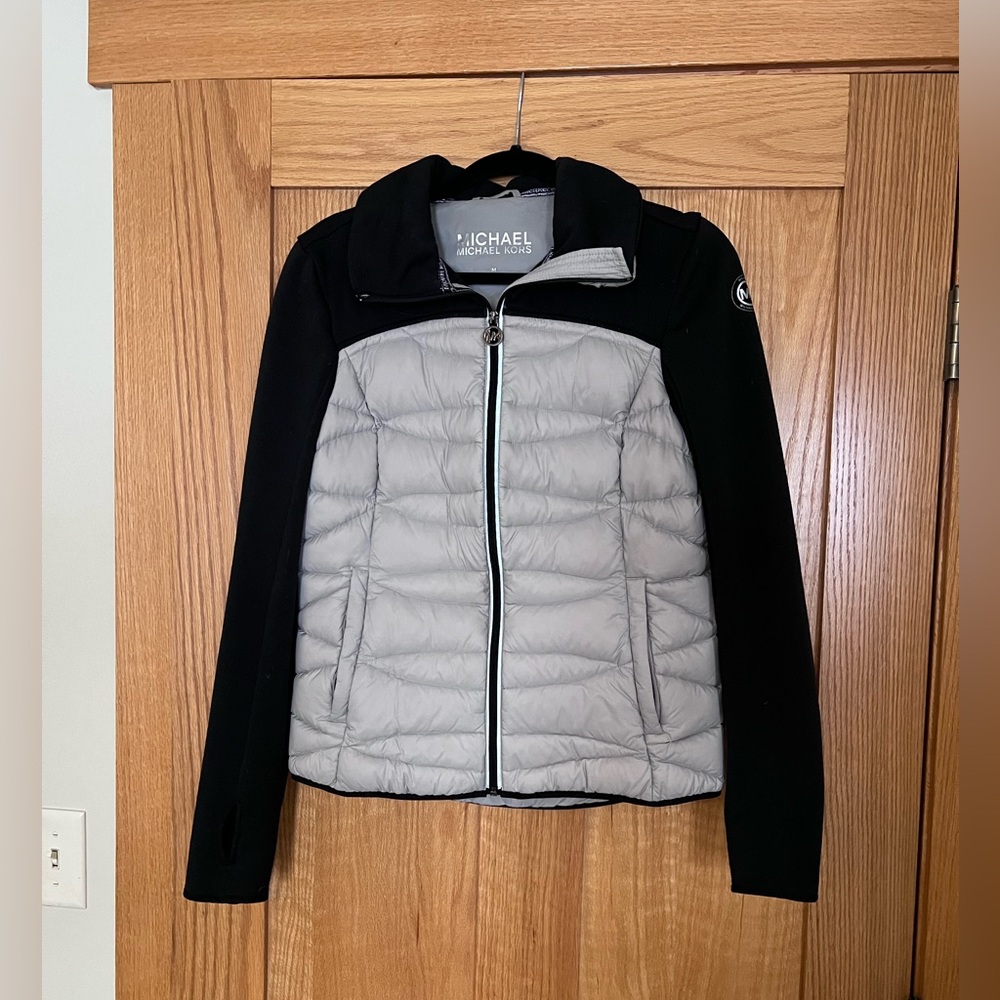Michael Kors Women's Black and Gray Puffer Jacket